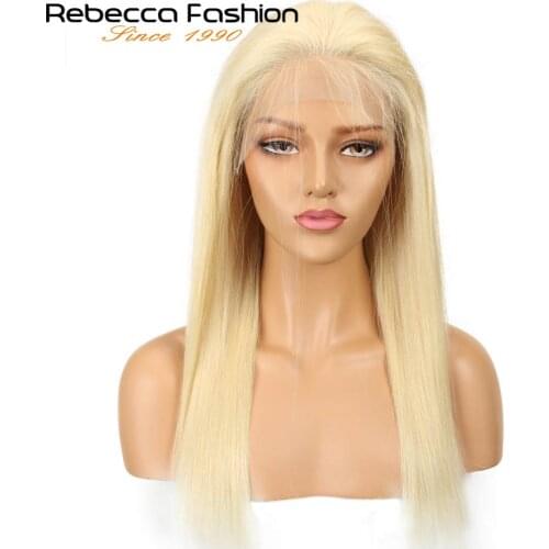 Rebecca 613 Honey Blonde 13X4 Lace Frontal Wig Pre Plucked With Baby Hair Peruvian Remy Straight Human Hair Wigs Free Shipping