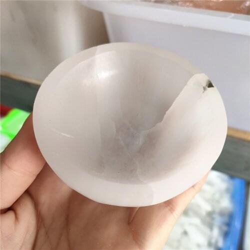 Natural Gypsum Selenite Quartz Ashtray Heart-shaped Bowl Healing Decoration 1Pcs Crystal Stone Ashtry