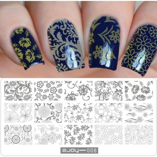 Rectangle Nail Stamping Template 3D DIY Designs Flower Letter Stamp Nail 12.5*6.5cm Nail Stamping Plate 30 Patterns