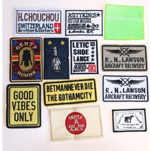 2 Pcs Various rectangular letter patterns icon Iron on Patches for Clothing DIY Stripes Clothes Patchwork Stickers Custom Badges