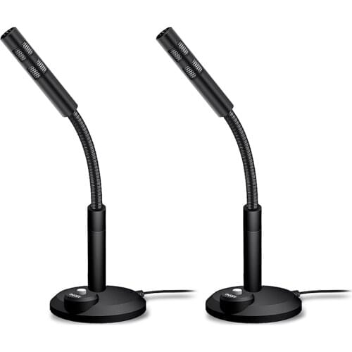 VODOOL Adjustable Computer Desktop Microphone Portable Gaming Studio Speech Live Microphone Stand Mic with Holder for Desktop PC