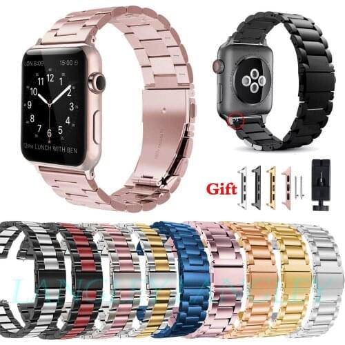 Watchband for Apple Watch Strap 42mm 44mm 40mm 38mm Stainless Steel Band for IWatch Series 5 6 4 3 SE Sport Bracelet Accessories