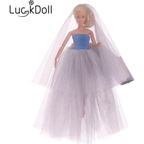 LUCKDOLL Handmade Wedding Dress Princess Party Prom Dress Dress Bride Veil Dress Girls Toys,Generation,Birthday Gift