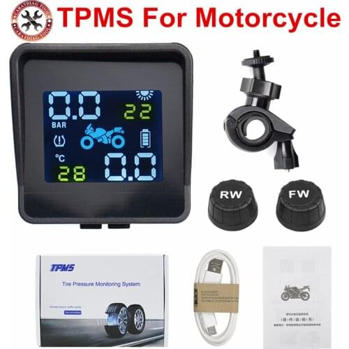 Universally USB Solar Charging Motorcycle TPMS Motor Tire Pressure Tyre Temperature Monitoring Alarm System For Motorclycles