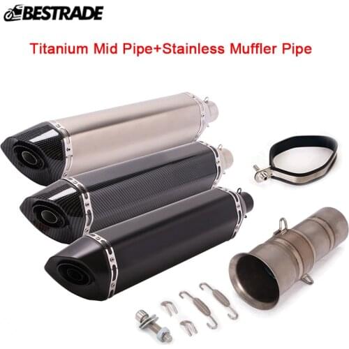 Exhaust System Titanium Mid Pipe Slip51mm Stainless/Carbon Muffler Modified For Duke 1190/1050/1090 1290 Super Adventure R/S/T