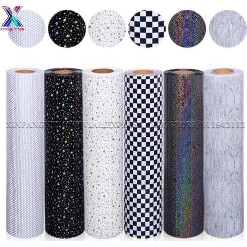 XFX HTV Wholesale 30 Sheet 25x30.5cm Holographic Laser Heat Transfer Vinyl T-shirt Iron on HTV Stickers Cricut Heat Transfer DIY