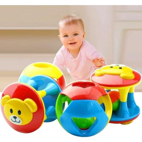 Funny Cartoon Bear Grasping Rattle Ball Jingle Bell Educational Intellectual Toy