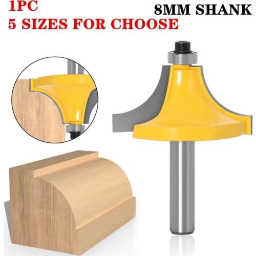1pc 8mm Shank Corner Round Over Wood Router Bits Two flute wood milling cutter endmill with top bearings Woodworking Tool