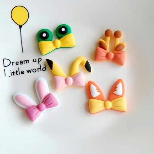 10Pcs/lot Cartoon Fox Rabbit Ear Flatback Flat back Resin Cabochon for Hair Bows Accessories DIY Scrapbooking Decoratuon Crafts