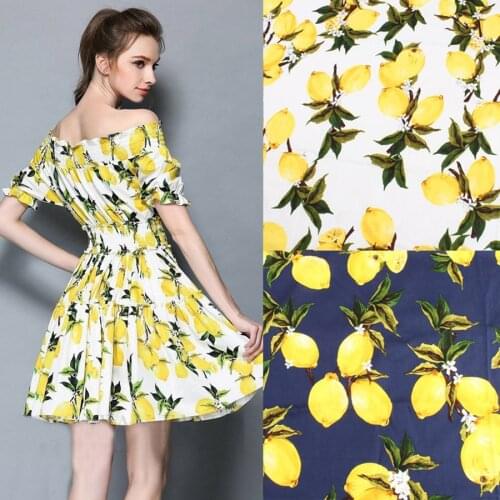 100% cotton fabric Lemon Printed Poplin for women children clothing Fabric Dress Sewing DIY Craft