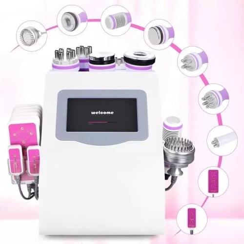 9 In 1 Professional Ultrasonic 40K Cavitation Body Slimming Microcurent Radio Frequency Slimming Face Beauty Machine