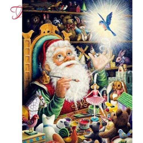 DIY 5D Diamond Painting Santa Claus Full square&round Drill Diamond Embroidery Cross Stitch Mosaic Christmas Decoration for Home