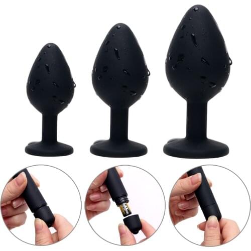 IKOKY Anal Plug 4Pcs Sex Toys for Men Women Multispeed Prostate Massager Bullet Vibrator Crystal Jewelry Butt Plug
