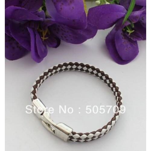 FREE SHIPPING 5pcs Leather Hook Clasp Bracelets 20cm #22508 -#22511