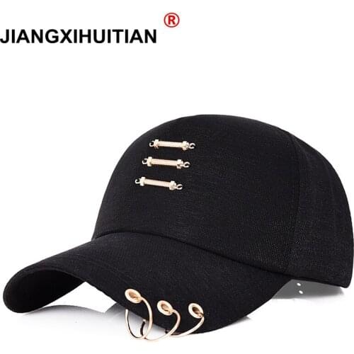 New Iron Ring Cap Women Baseball Cap With Rings Gold Color Snapback Hip Hop Hats For Women Men Dad Hat Kpop Dropshipping Gorras