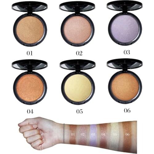 Makeup Face Bronzer Highlighter Press Powder Contour Shimmer Glow Cosmetic Highlight Mirror Kit Custom Private label