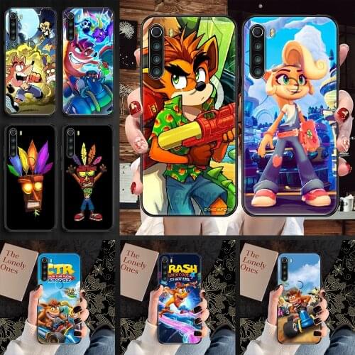 Crash Bandicoot Game Phone case For Xiaomi Redmi Note 7 7A 8 8T 9 9A 9S 10 K30 Pro Ultra black art back tpu waterproof silicone