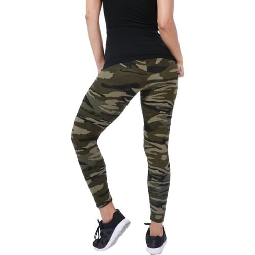 CKAHSBI Yoga Trousers Fitness Sports Pants Women Camouflage Printed Leggings Tight Running Leggins Plus Size