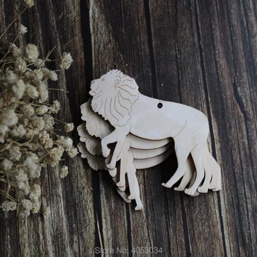 Wooden Lion African Walking A Craft Shape Ply Safari Animals Exotic Cat