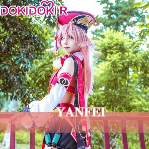 DokiDoki-R Game Genshin Impact Cosplay Yanfei Costume Yan Fei Cosplay Genshin Impact Costume