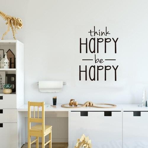 Think Happy be Happy wall sticker English Proverbs home decor living room bedroom decoration Mural wallpaper creative stickers