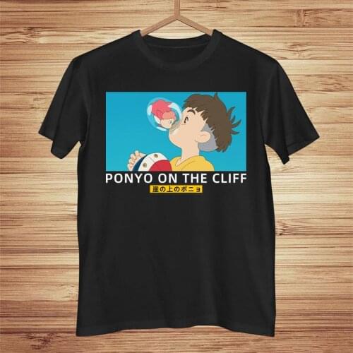 Ponyo on The Cliff Anime Noodle Swimmer T Shirt Tee Tshirt Men Womens Tops T-shirt Printed Funny Clothing