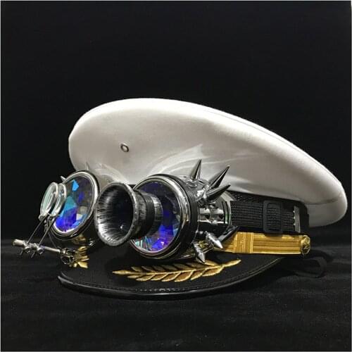 2019 Steampunk Women Men Military Hats Germany Officer Visor Cap Army Hat Cortical Police Cap Cosplay Hat Size S M L XL XXL