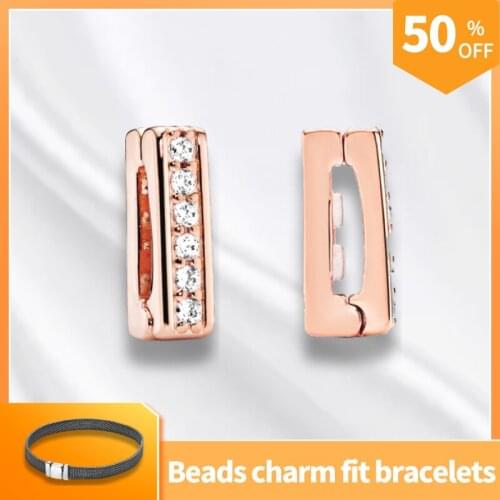 925 Sliver Original Fit Pandora Beads Clip Bracelet Cubic DIY Charms Jewelry Collections Gift For Women