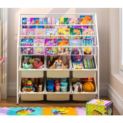 Childrens bookshelf book storage rack color baby toy storage cabinet arrangement rack