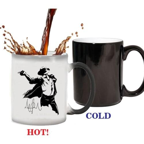 Michael Jackson Dancing Friends Birthday Gifts Color Changing Magic Ceramic Creative Coffee Mugs Tea Cups