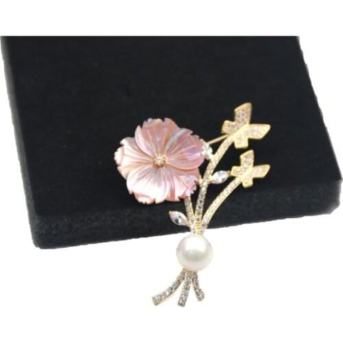 MADALENA SARARA AAA ziron Inlaid White zircon Copper Gold Tone Brooch Pin Easy Insert For Women Jewelry MD-00527D