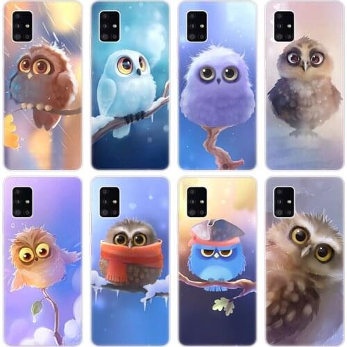 Lovely Animal Owl Soft Case for Samsung Galaxy A40 A41 A42 A50 S A51 A52 A70 E A71 A72 A80 A82 A90 Quantum 2 Silicone Cover