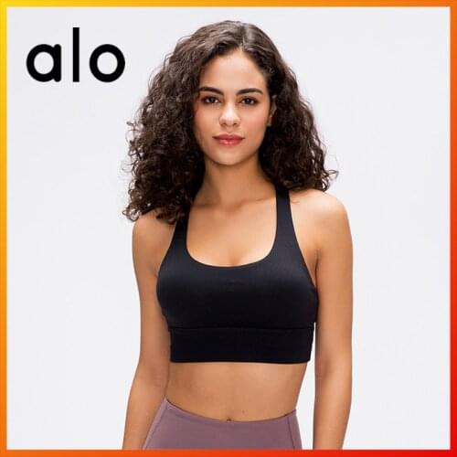 Alo Yoga 2021 Summer New Sexy Womens Sports Bra Fitness Running Gym Tube Top Beautiful Back Underwear Breathable Wicking