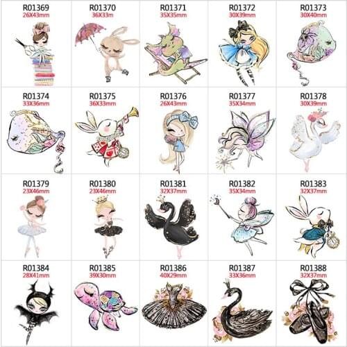 New 30 Pcs resins Cartoon girls pattern planar resin DIY handmade materials