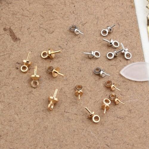 Wholesale 150PCS/Lot Gold Silver Tone Metal Alloy Earring Stud Clasp Metal DIY Jewelry Findings Accessory Material