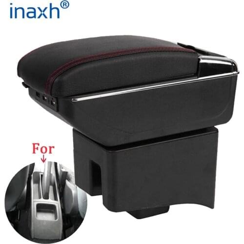 For Volkswagen POLO Armrest Retrofit parts For VW POLO AMEO Car Armrest box Storage box car accessories Interior with USB LED