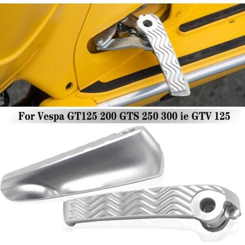 Footpegs For Vespa GT GTS GTV 125 200 250 300 300ie Motorcycle Rear Passenger Foot Pegs Mount Black Pedal Extended Footpegs