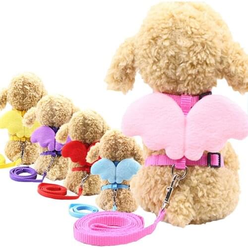 Angel Wings Puppy Pet Harness Rabbit Hamster Harness Walking Leash Set Adjustable Small Pet Chest Strap Bunny Nylon Leash