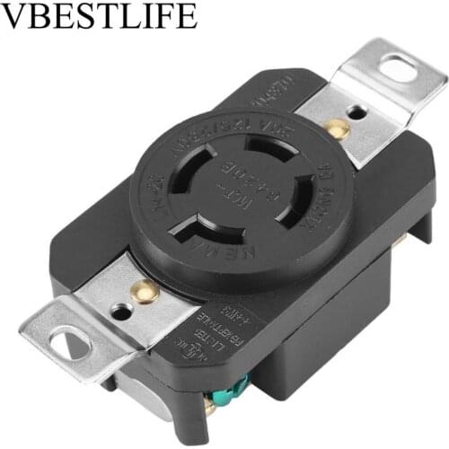 NEMA L14-20R Female Wall Receptacle 20A Locking Socket 125V-250V Electrical Plug for Generator Cord Assembly
