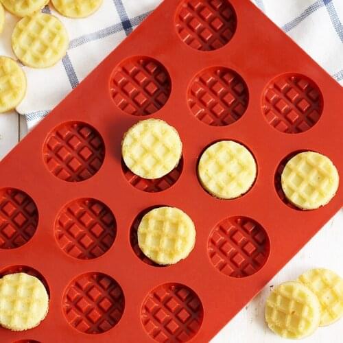 18-Cavity Silicone Chocolate Mold Waffle Pudding Mold Baking Ice Grid Square Waffle Chocolate Baking Mold Cake Decorating Tools