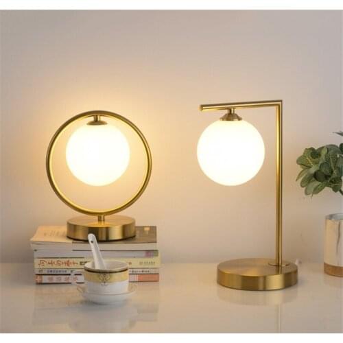 Nordic Modern Induction Desk Lamps Iron Ball Touch Switch Table Lamp Living Room Decoration Lighting LED Table Lamps for Bedroom
