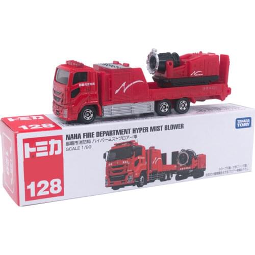 Takara Tomy Tomica No. 128 Naha Fire Department Hyper Mist Blower Scale 1/90 Diecast Vehicle Toy for Boys