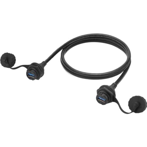 LSHITECH LU20 Outdoor 9 Pin Waterproof Connectors Female Panel Mount Socket Data Extender Cable USB3.0 Adapter USB Connector