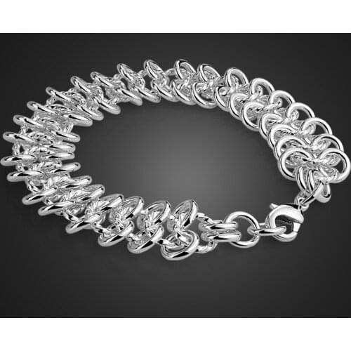 New Fashion Belt Design 100% 925 Sterling Silver Fine Jewelry Bracelet hyperbole 18mm 20cm Hand catenary For Woman Gift