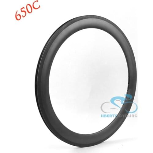 1 pair of 650c 50mm Carbon Road Bike Clincher Wheel Rims Bicycle Rim, Tubeless Ready, 20.5mm Width, 20/24H UD 3K TWILL 12K