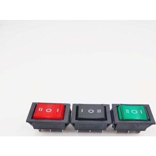 1Pcs/KCD4 rocker switch power switch 3 positions 6-pin electrical equipment with light switch 16A 250VAC / 20A 125VAC