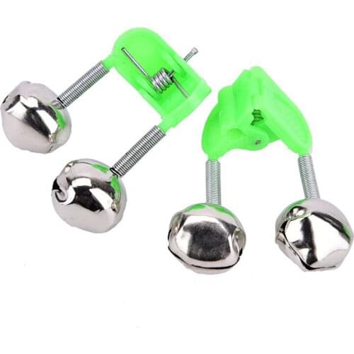 10Pcs fishing rod bite alarm bells twin bells clip alerter fishing tackle tool