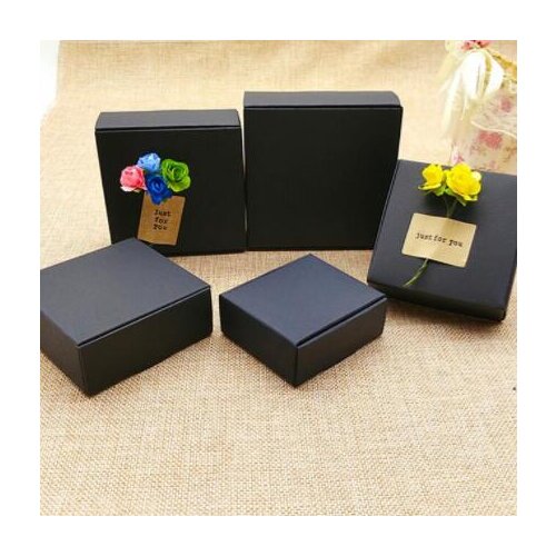15 sizes Kraft paper Black Gift Packaging Box,black craft Handmade Soap Paper Box,small black cardboard paper packing box
