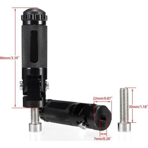 2pcs Folding Foot Rests Black Sliver CNC Aluminum Universal Motorcycle Bike Footrests Footpegs Pegs Rear Pedals Set Parts