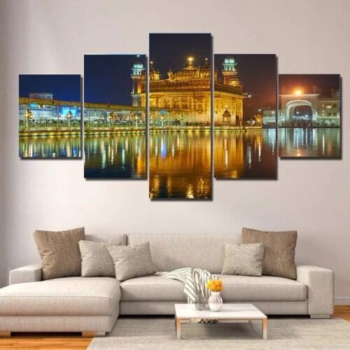 5 Panels Canvas Painting Picture Landscape building Posters Modular Painting on the wall for living room Home Decoration